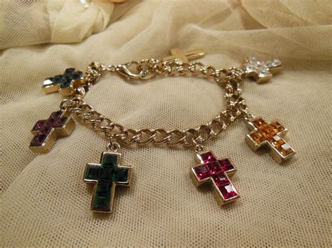 wallis simpson cross charm bracelet